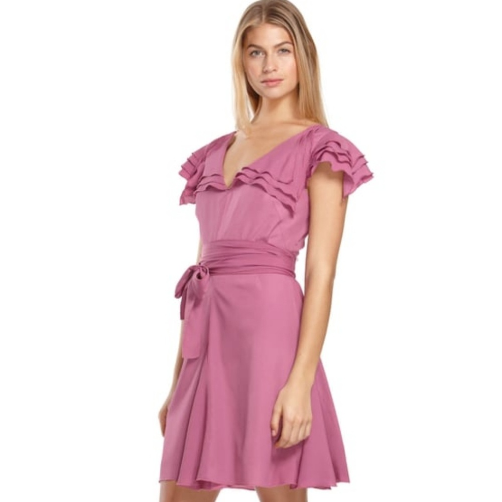 Zac Posen Magenta Pink Ruffle Dress